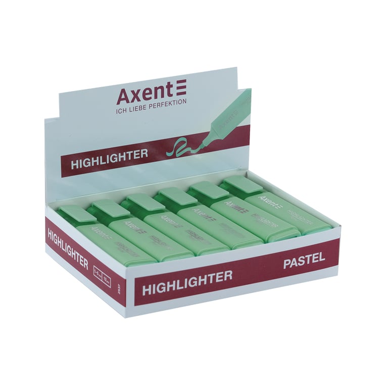 Маркер Axent Highlighter 2537-A, 1-5 мм клиноп. пастель м'ятний (2537-18-A) - фото 2