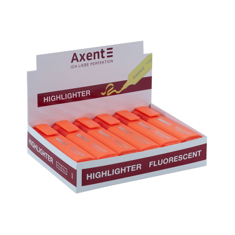 Маркер Axent Highlighter 2537-A, 1-5 мм клиноп. помаранчевий (2537-12-A) - фото 2