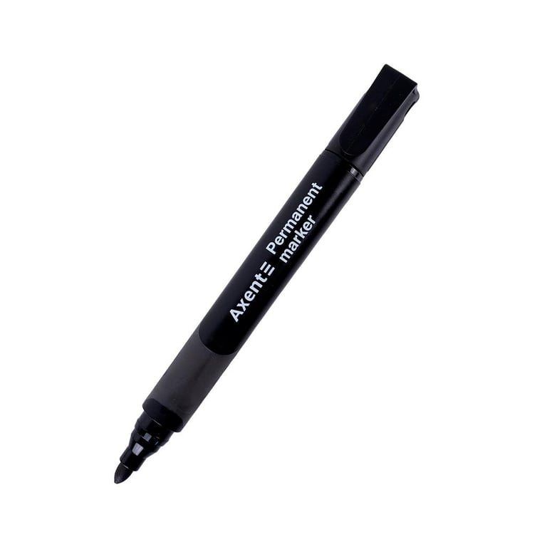 Маркер Axent Permanent Comfort Grip 2542-A, 2 мм круглий чорний (2542-01-A) - фото 1