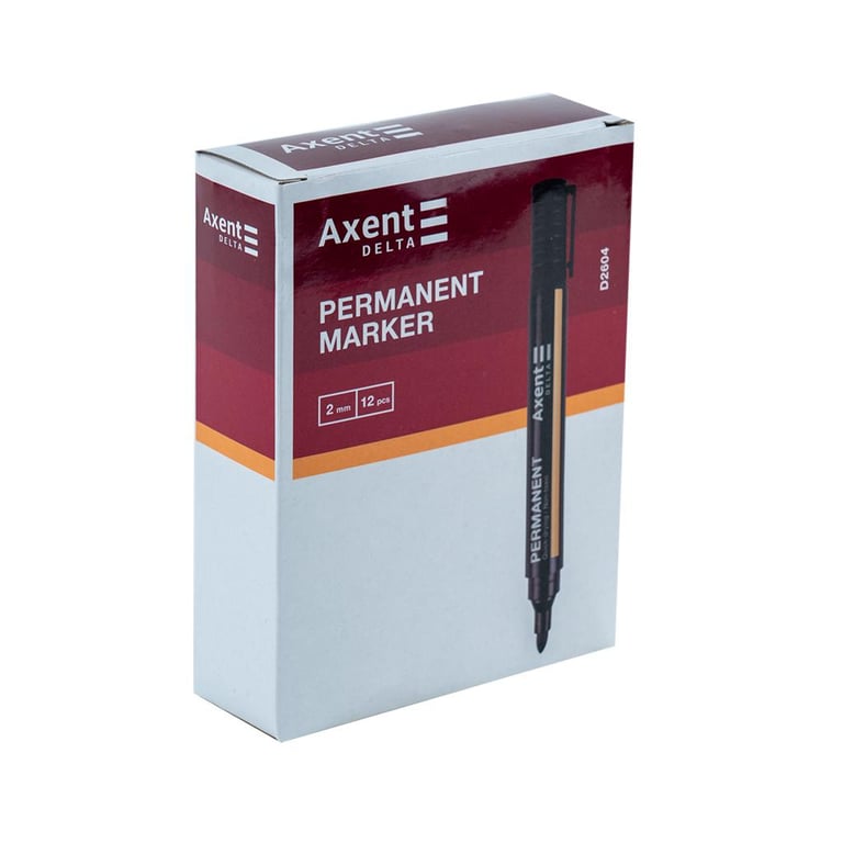 Маркер Axent Permanent D2604 Standard, 2 мм круглий чорний (D2604-01) - фото 2