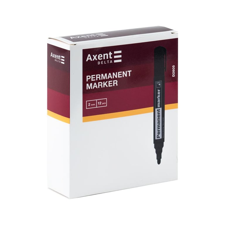 Маркер Axent Permanent D2605, 2 мм круглий, синій (D2605-02) - фото 2