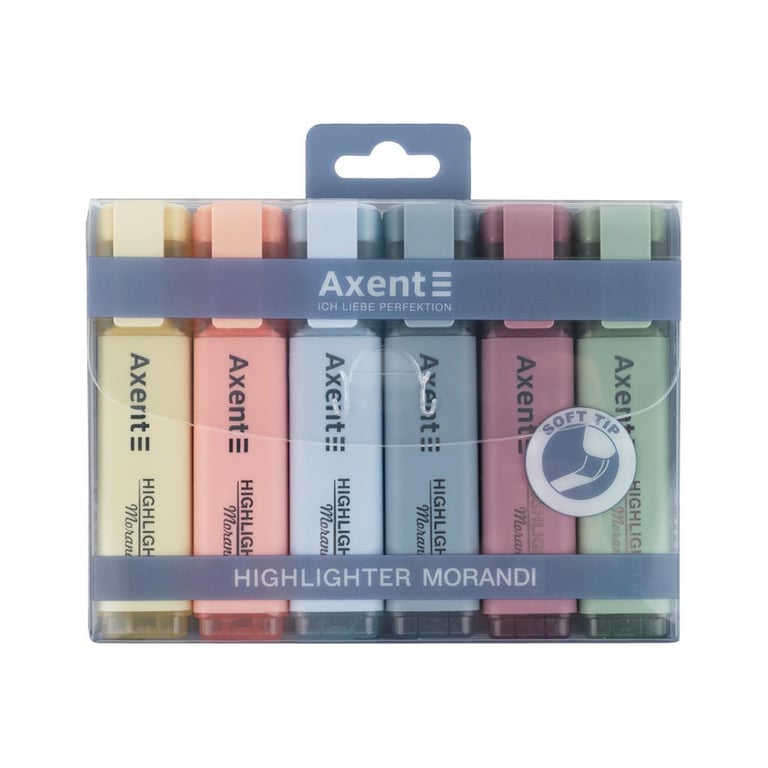 Набір маркерів Axent Highlighter 2537-A, 1-5 мм клиноп., 6 morandi (2537-60-A) - фото 1