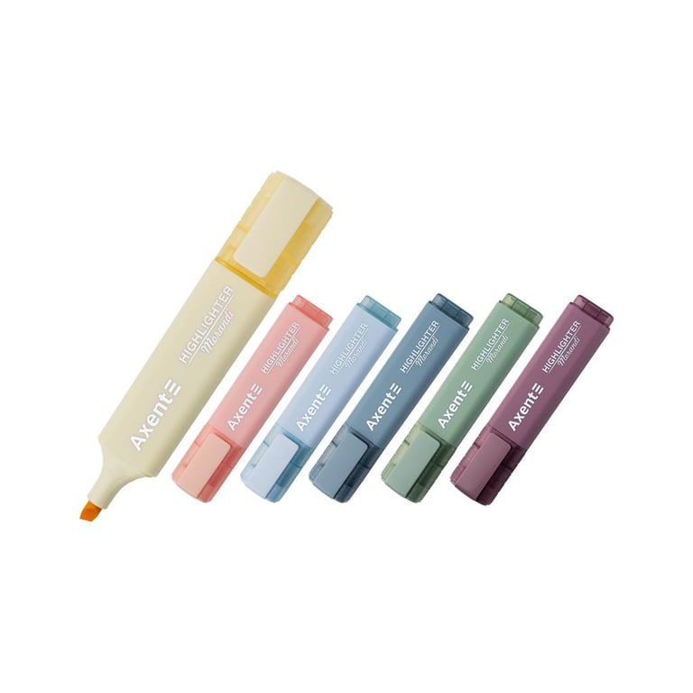 Набір маркерів Axent Highlighter 2537-A, 1-5 мм клиноп., 6 morandi (2537-60-A) - фото 2