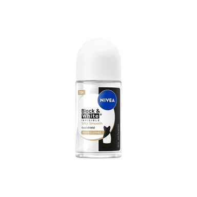 Антиперспірант Nivea Black & White Invisible Silky Smooth Deodorant Roll-on 50 мл (4006000258522) - фото 1