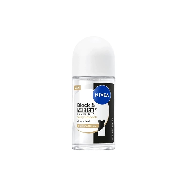 Антиперспірант Nivea Black & White Invisible Silky Smooth Deodorant Roll-on 50 мл (4006000258522) - фото 1