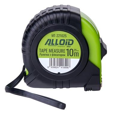 Рулетка Alloid Base, з фіксатором, 10м×25мм (MT-221025) - фото 1