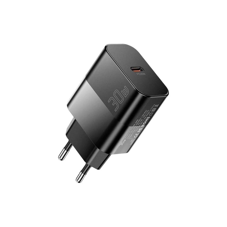 Зарядний пристрій Essager USB-C PD30W + cable USB-C to USB-C 60W black (E30JSB1-SYTT1-T) - фото 2