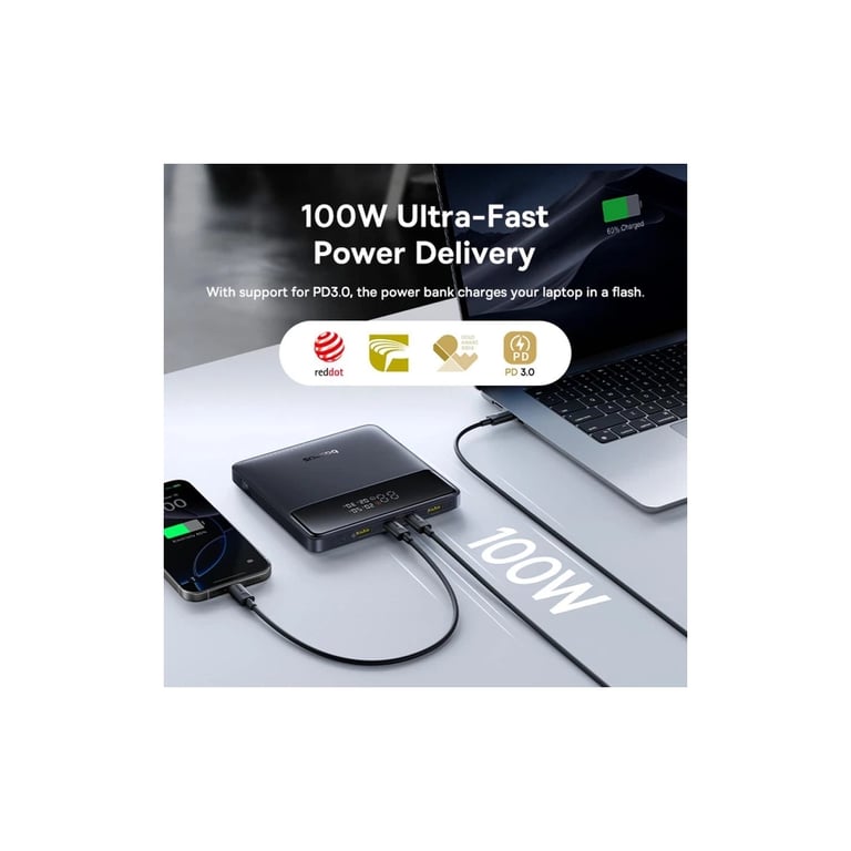 Батарея універсальна Baseus Blade H1 Lite 20000mAh 100W PD QC Black (P10021604123-00) - фото 5