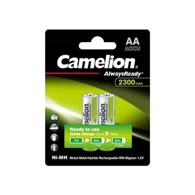 Акумулятор Camelion AА 2300mAh Ni-MH Always Ready HR6 BP2 (NH-AA2300АRBP2) - фото 1