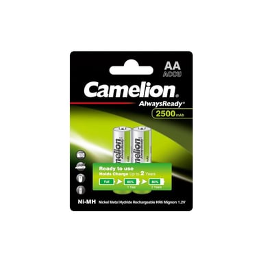 Акумулятор Camelion AА 2500mAh Ni-MH Always Ready HR6 BP2 (NH-АA2500АRBP2) - фото 1