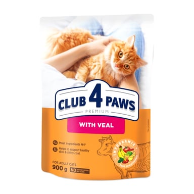 Сухий корм для кішок Club 4 Paws з телятиною 900 г (4820269140196) - фото 1
