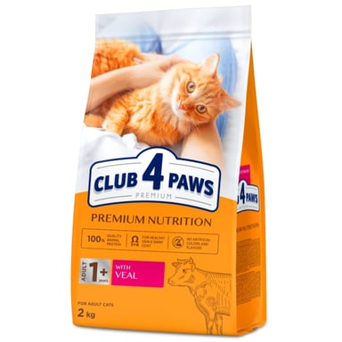 Сухий корм для кішок Club 4 Paws Premium з телятиною 2 кг (4820269140189) - фото 1