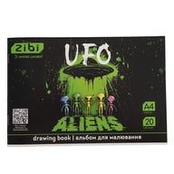 Альбом для малювання ZiBi А4 UFO, 20 аркушів на скобі (ZB.1423-04) - фото 1