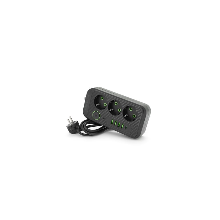 Мережевий фільтр живлення Voltronic F09U, 3 роз EU, 4USB Black (F09U-Black) - фото 1