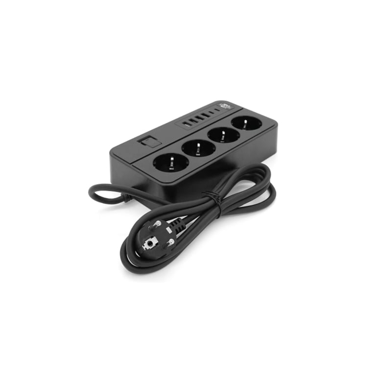 Мережевий фільтр живлення Voltronic G13, 3000W, 4 роз, 4USB 3,2А, 2 Type-C, 2м Black (YT-G13) - фото 3