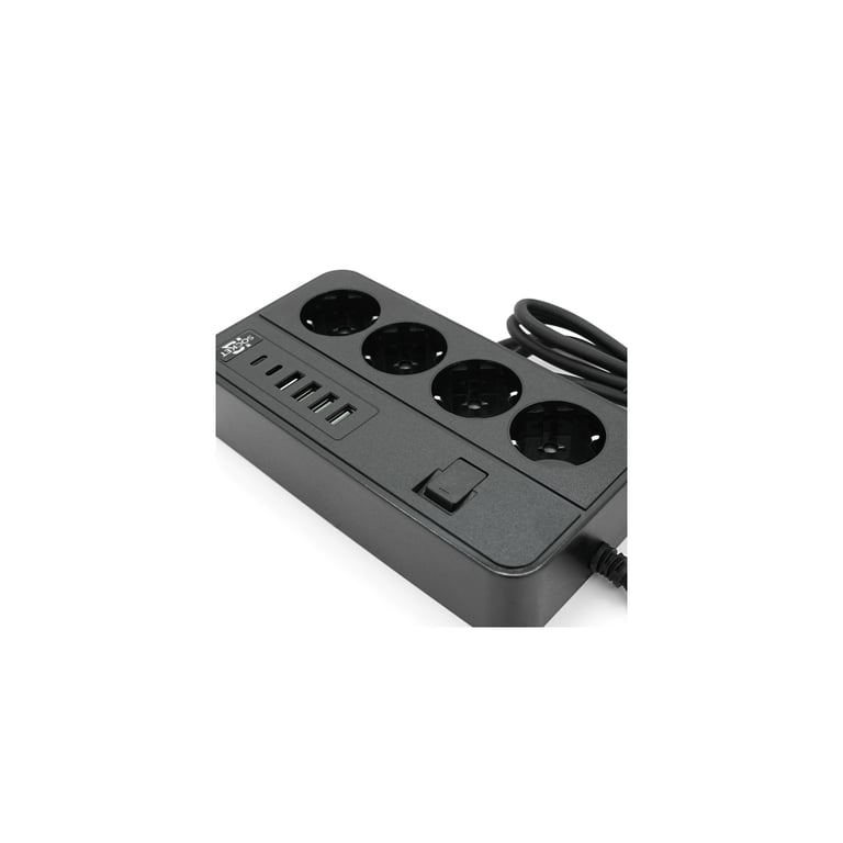 Мережевий фільтр живлення Voltronic G13, 3000W, 4 роз, 4USB 3,2А, 2 Type-C, 2м Black (YT-G13) - фото 4
