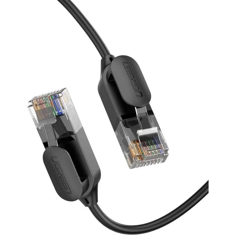 Патч-корд 0.5м, U/UTP CAT 6A Copper Ethernet Cable тонкий(діаметр 2.8мм) NW122 Black Ugreen (70331) - фото 1
