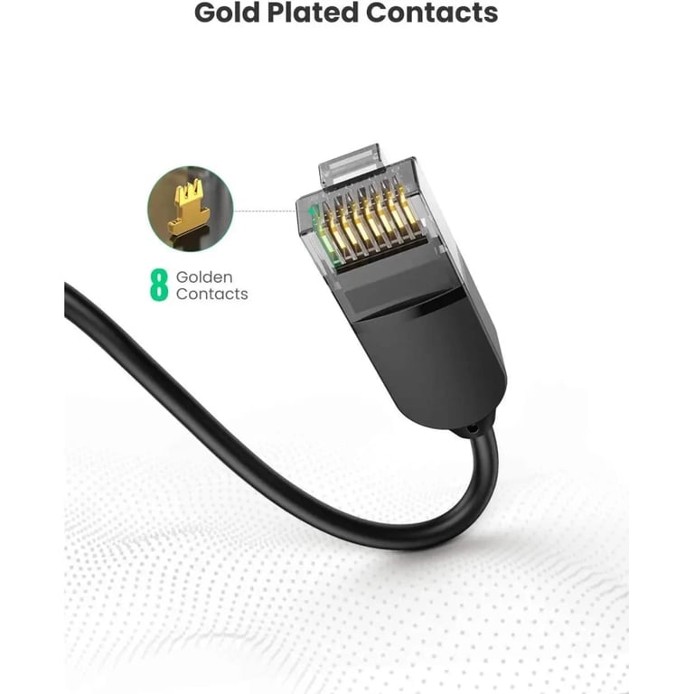 Патч-корд 0.5м, U/UTP CAT 6A Copper Ethernet Cable тонкий(діаметр 2.8мм) NW122 Black Ugreen (70331) - фото 6