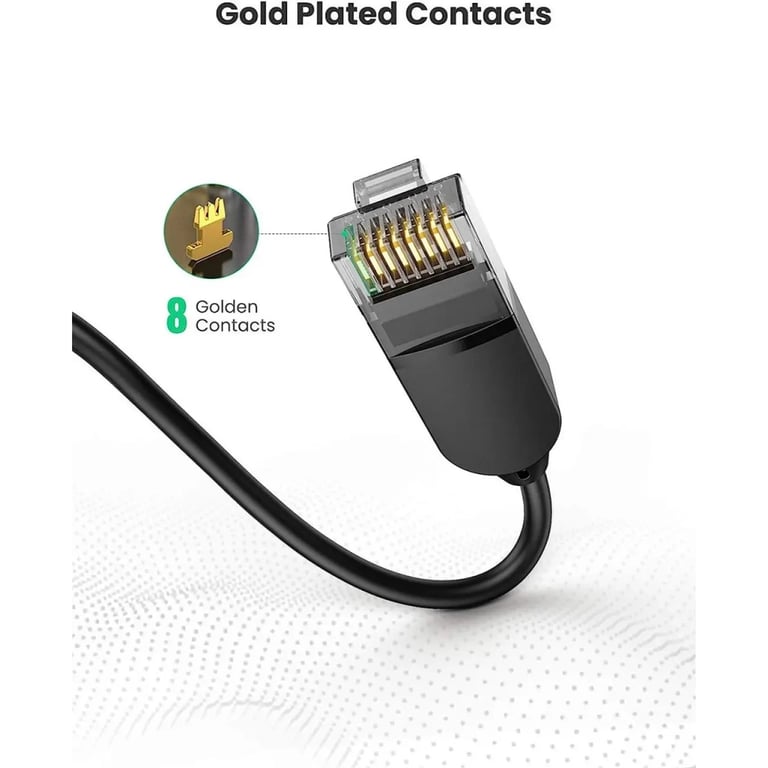 Патч-корд 1.5м, U/UTP CAT 6A Copper Ethernet Cable тонкий(діаметр 2.8мм) NW122 Black Ugreen (70333) - фото 2