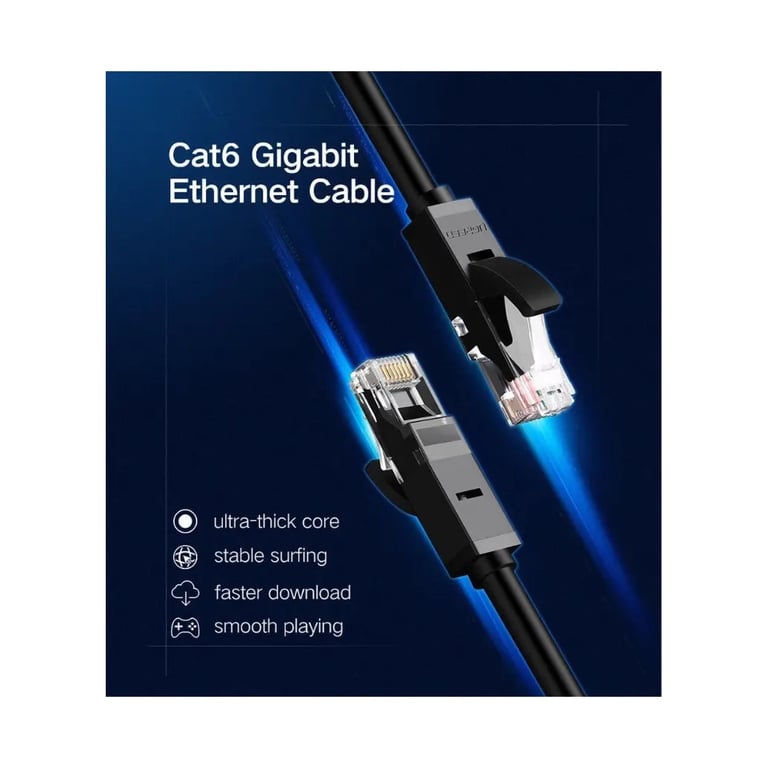 Патч-корд 5м, U/UTP Cat 6 CCA Lan Cable NW102 Black Ugreen (20162) - фото 2