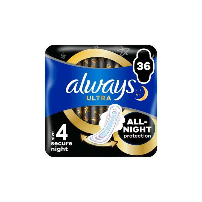 Гігієнічні прокладки Always Ultra Secure Night (Розмір 4) 36 шт. (8700216450379) - фото 1