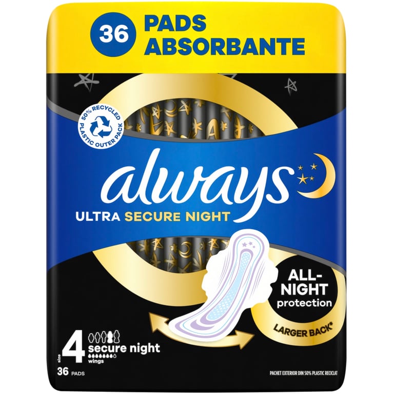 Гігієнічні прокладки Always Ultra Secure Night (Розмір 4) 36 шт. (8700216450379) - фото 2