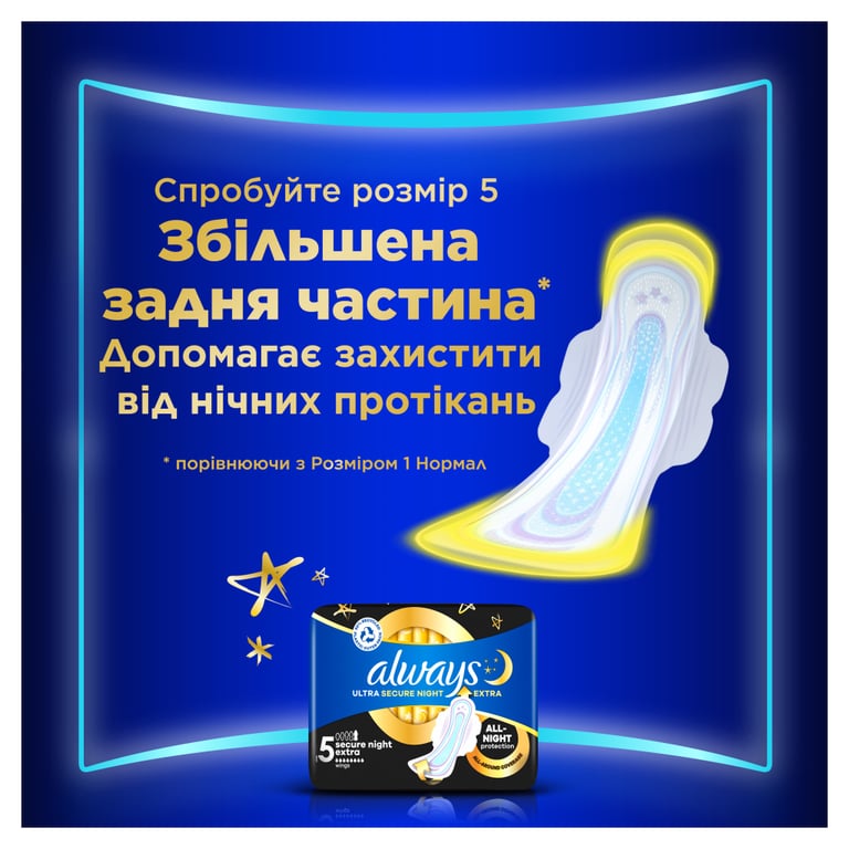 Гігієнічні прокладки Always Ultra Secure Night (Розмір 4) 36 шт. (8700216450379) - фото 8