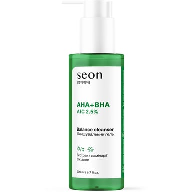 Гель для вмивання Seon AHA + BHA AIC 2.5% Balance Cleanser 200 мл (4823122904270) - фото 1