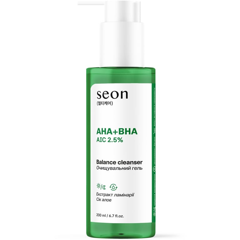 Гель для вмивання Seon AHA + BHA AIC 2.5% Balance Cleanser 200 мл (4823122904270) - фото 1