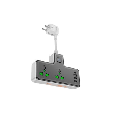 Мережевий фільтр живлення HOCO AC11A, 2 роз, 3 USB, USB-C, 17W, 1,5м Black (AC11AB) - фото 1