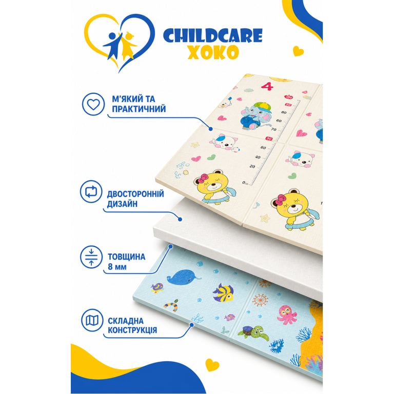Дитячий килимок XoKo Childcare двосторонній термокилимок 200 × 180 х 0,8 см (XK-CHC-20-18-CRP1) - фото 4