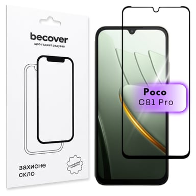 Скло захисне BeCover Poco C81 Pro Black (716115) - фото 1