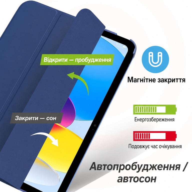 Чохол до планшета BeCover Tri Fold Hard Apple iPad 10.9" (2022/2024)/iPad (А16) 2025 11" Deep Blue (716119) - фото 5