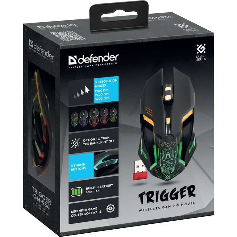 Мишка Defender Trigger GM-934 Led Wireless Black (52934) - фото 7
