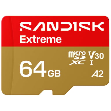 Карта пам'яті SanDisk 64GB microSDXC C10 UHS-I U3 A2 V30 R170/W80MB/s Extreme GO (SDSQXGN-064G-GN6MN) - фото 1