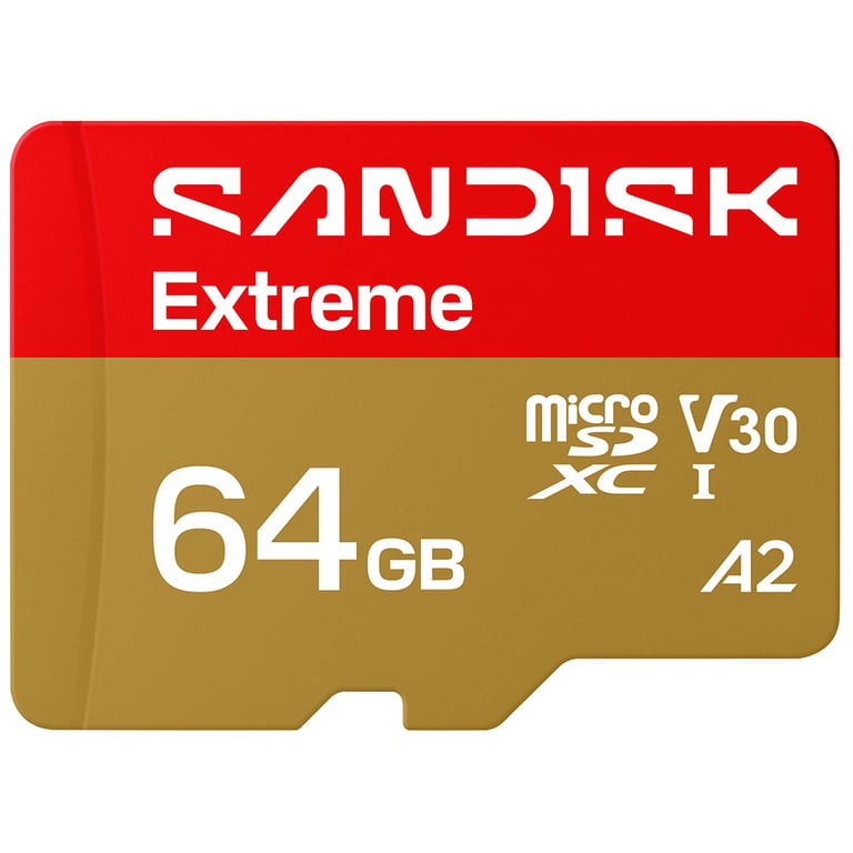 Карта пам'яті SanDisk 64GB microSDXC C10 UHS-I U3 A2 V30 R170/W80MB/s Extreme GO (SDSQXGN-064G-GN6MN) - фото 1