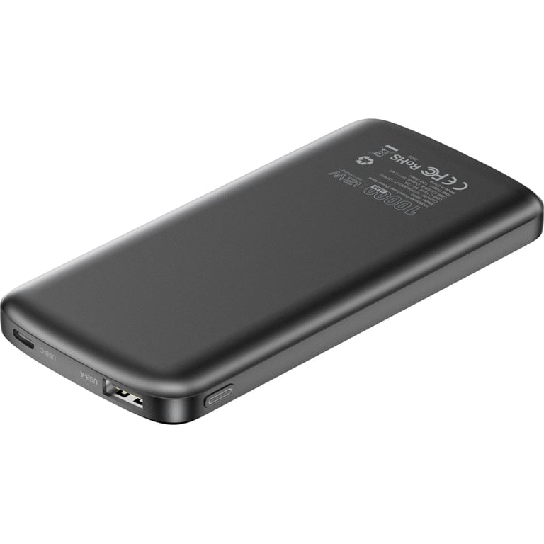 Батарея універсальна Choetech 10000mAh, 12W, USB-A, USB-C, Black (B850-ACBK) - фото 1