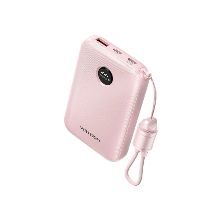 Батарея універсальна Vention 10000mAh, 22.5W, PD, QC, Pink (FKAP0-C) - фото 1