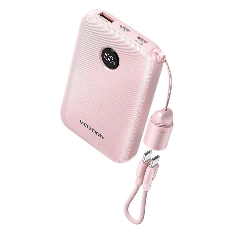 Батарея універсальна Vention 10000mAh, 22.5W, PD, QC, Pink (FKAP0-C) - фото 2