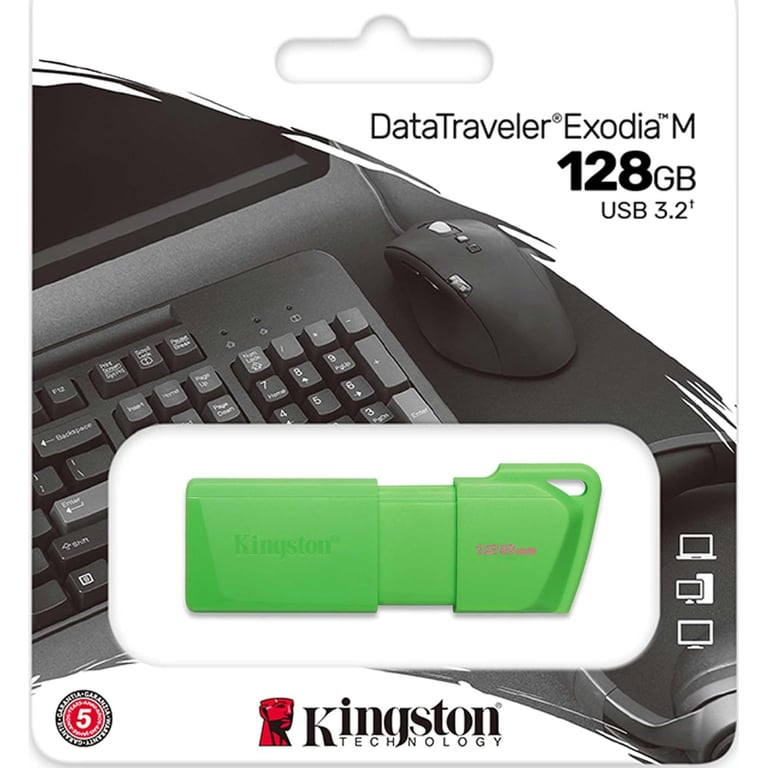 USB флеш накопичувач Kingston 128GB DataTraveler Exodia M Green USB 3.2 (KC-U2L128-7LG) - фото 4