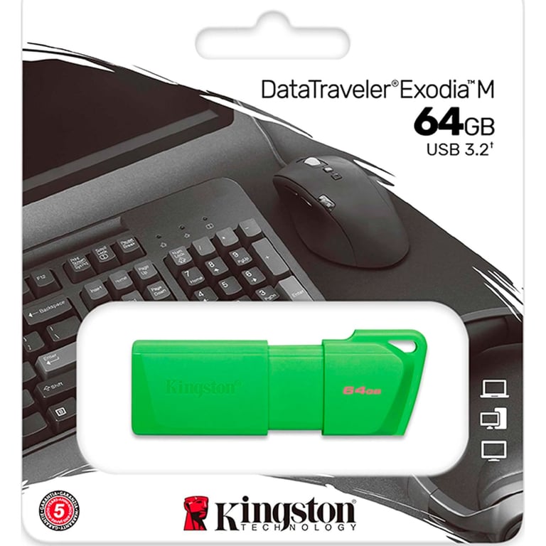 USB флеш накопичувач Kingston 64GB DataTraveler Exodia M Green USB 3.2 (KC-U2L64-7LG) - фото 4