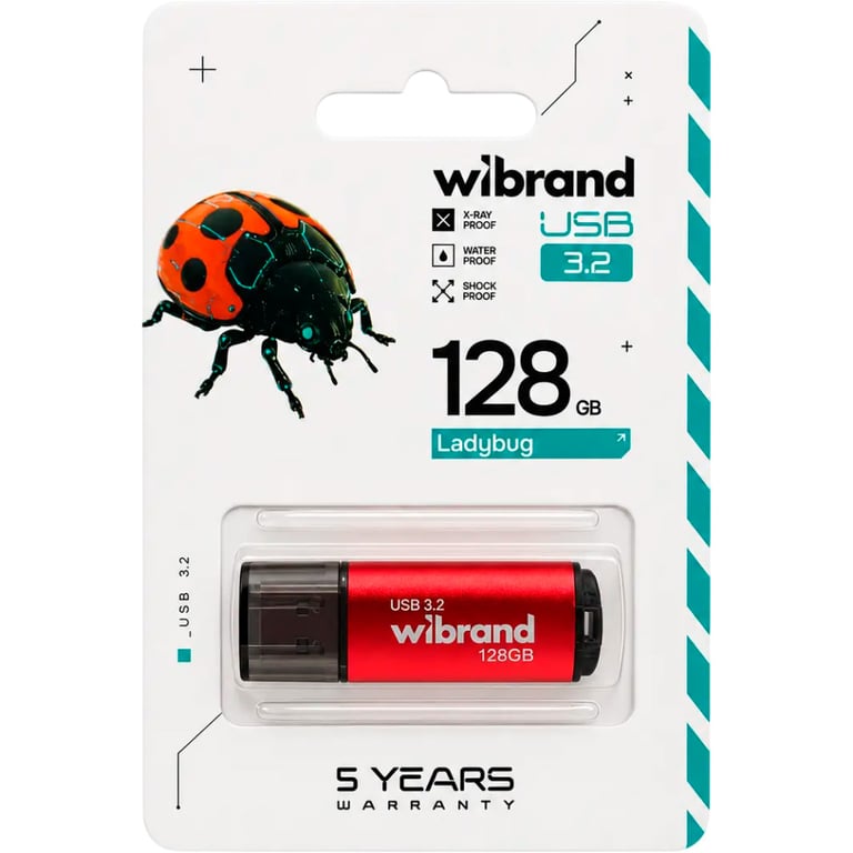 USB флеш накопичувач Wibrand 128GB Ladybug Red USB 3.2 (WI3.2/LB128P10S) - фото 5