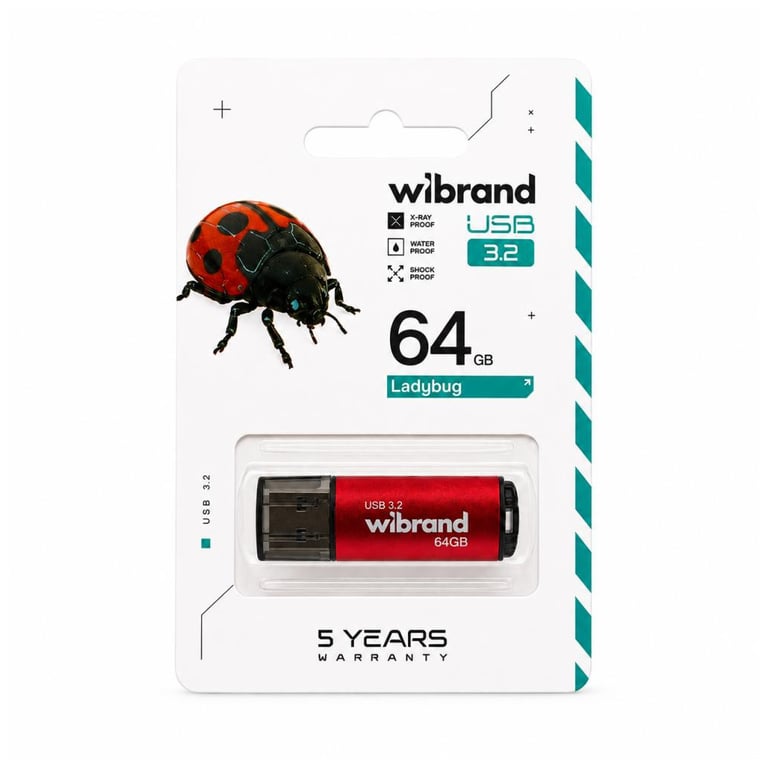 USB флеш накопичувач Wibrand 64GB Ladybug Red USB 3.2 (WI3.2/LB64P10S) - фото 5