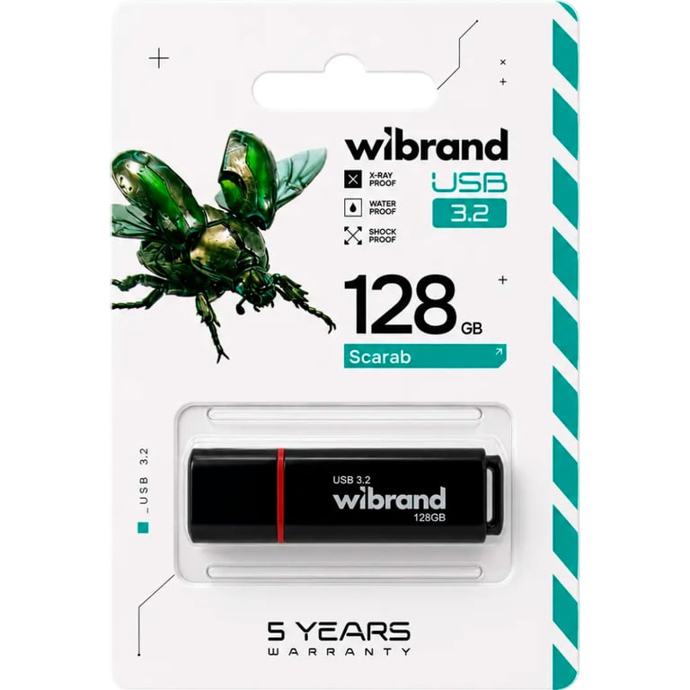 USB флеш накопичувач Wibrand 128GB Scarab Black USB 3.2 (WI3.2/SC128P11B) - фото 4