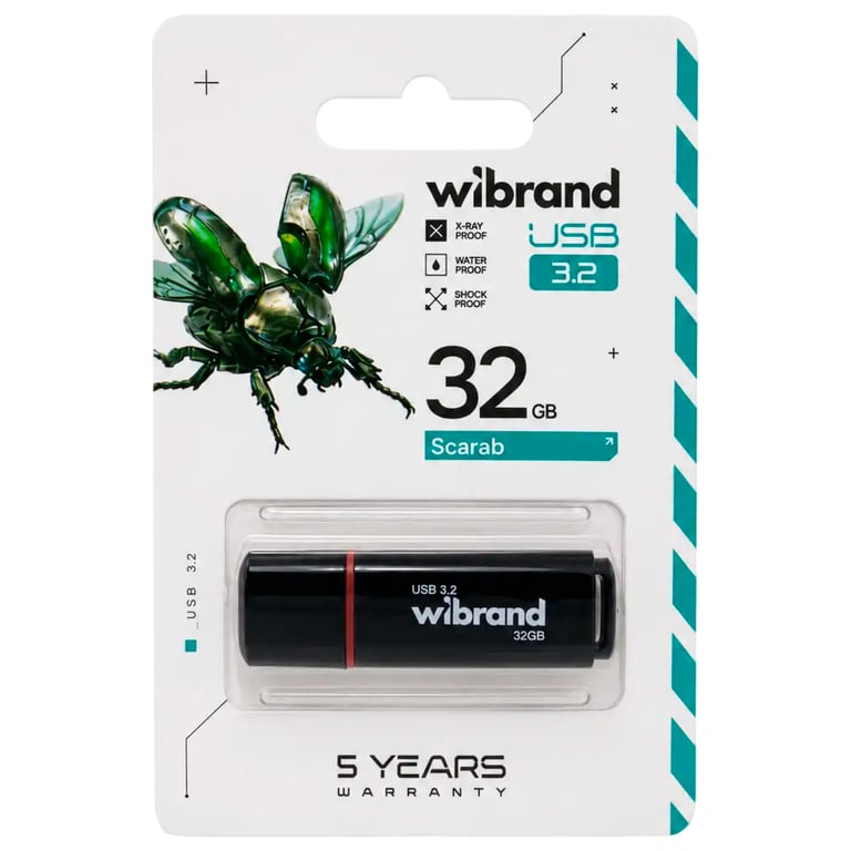 USB флеш накопичувач Wibrand 32GB Scarab Black USB 3.2 (WI3.2/SC32P11B) - фото 4