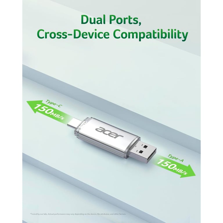 USB флеш накопичувач Acer 32GB UP300 Silver USB 3.2/Type-C (BL.9BWWA.588) - фото 6