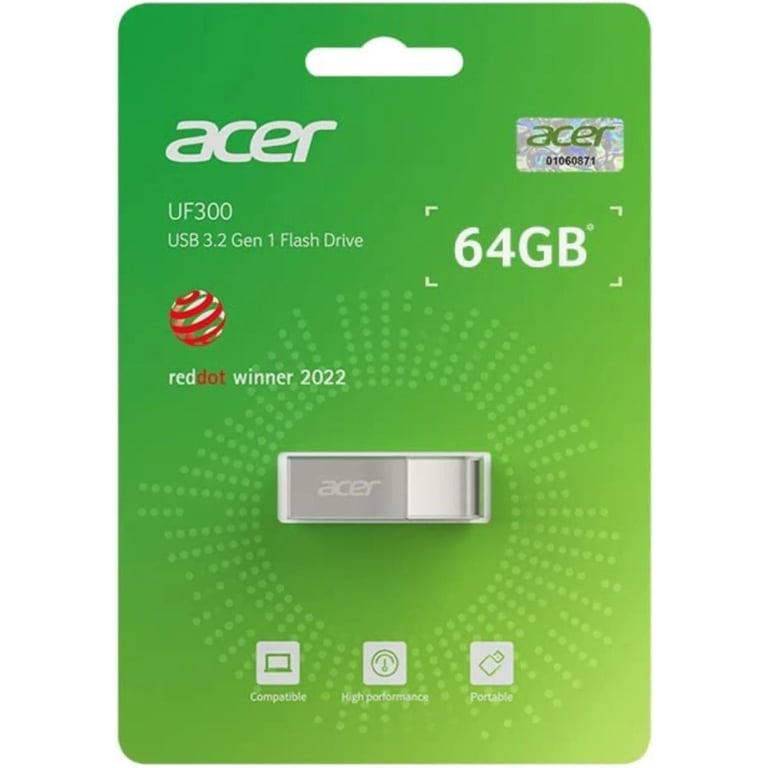 USB флеш накопичувач Acer 64GB UF300 Silver USB 3.2 (BL.9BWWA.518) - фото 4