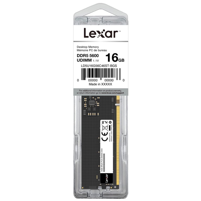 Модуль пам'яті для комп'ютера DDR5 16GB 5600 MHz Black Lexar (LD5U16G56C46ST-BGS) - фото 5
