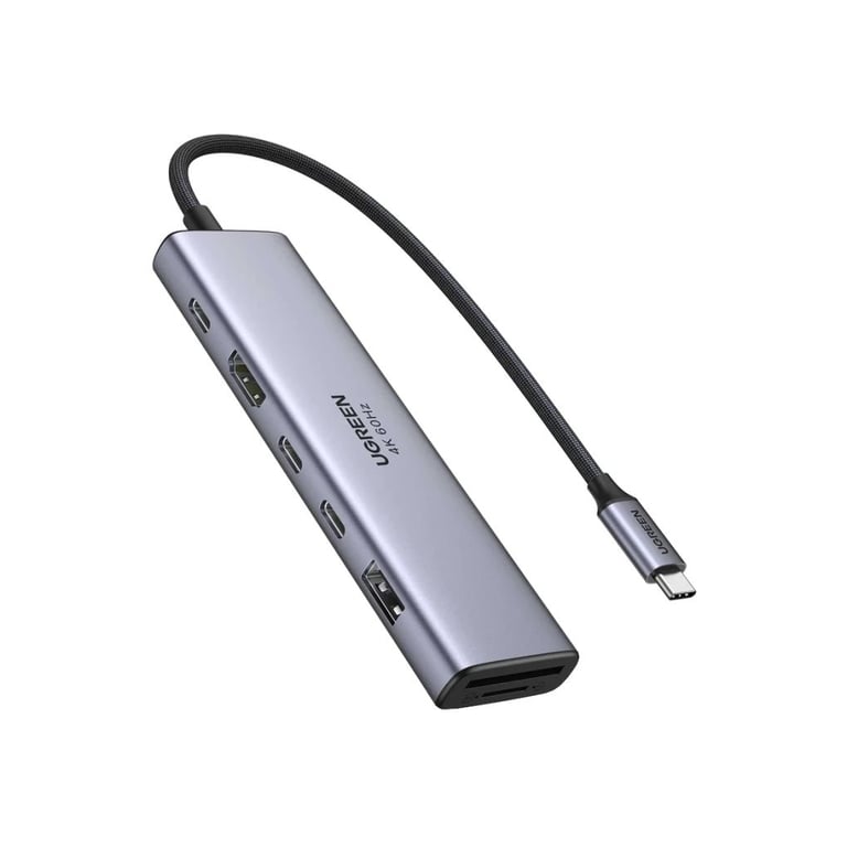 Концентратор Ugreen USB-C 7-in-1 2xUSB 3.0 + 2xUSB-C + HDMI 4K60Hz + SD/TF + PD 100W (45521) - фото 2
