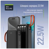Батарея універсальна ColorWay 20 000 mAh PowerHub PD/22.5W, QC/4.0, Black (CW-PB200LP07BK) - фото 10
